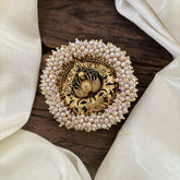 Antique Cluster Pearl Billai- Peacock Bun Billai -Green -G10363